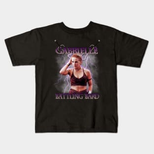 Gabrielle Battling Bard Lightning Kids T-Shirt